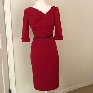 Black Halo red iconic “Jackie O” dress size 4